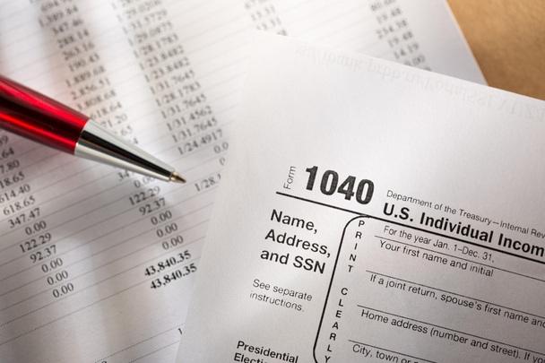 daňový formulář, provozní rozpočet a pero - Fotografie, Obrázek