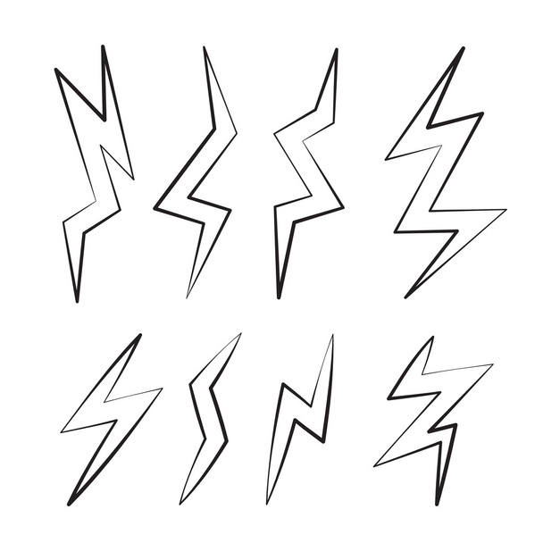 vector cartoon illustratie set van bliksemschichten. - Vector, afbeelding