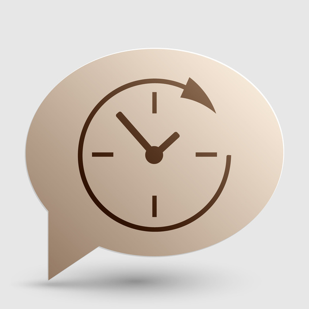 Service and support for customers around the clock and 24 hours. Brown gradient icon on bubble with shadow. - Vector, Image