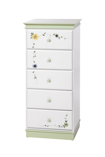 White wooden chest of drawers isolated, with clipping path - Photo, Image