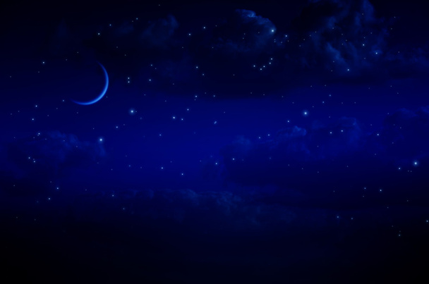 ночное небо со звездами и облаками - Фото, изображение