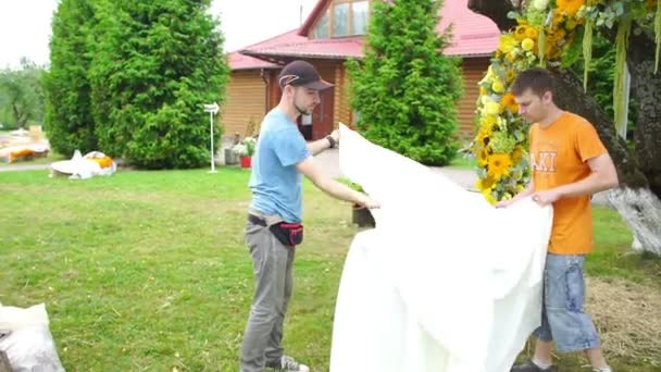 Wedding floristics in a rustic style - Footage, Video