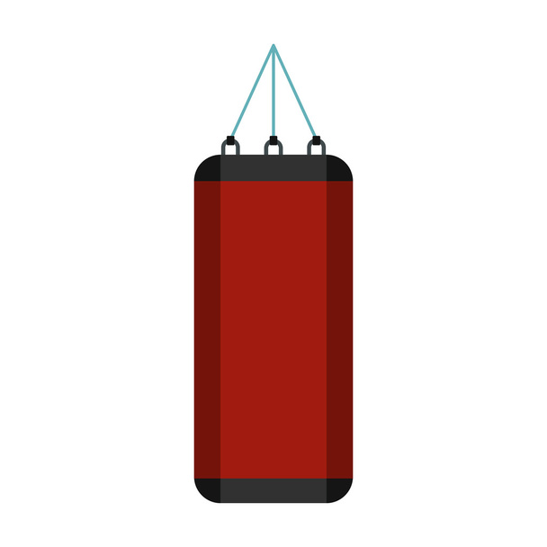 Red punching bag for boxing icon, flat style - Wektor, obraz