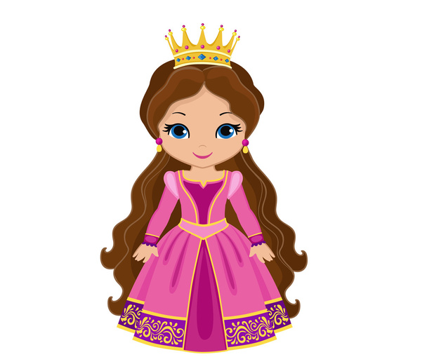 Чарівна середньовічна принцеса в рожевій сукні
. - Вектор, зображення