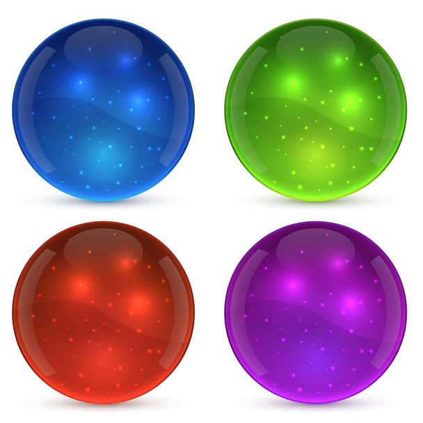 Color shiny glass ball isolated on white background. - Wektor, obraz