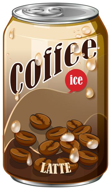 Παγωτό καφέ στο αλουμίνιο μπορεί να - Διάνυσμα, εικόνα