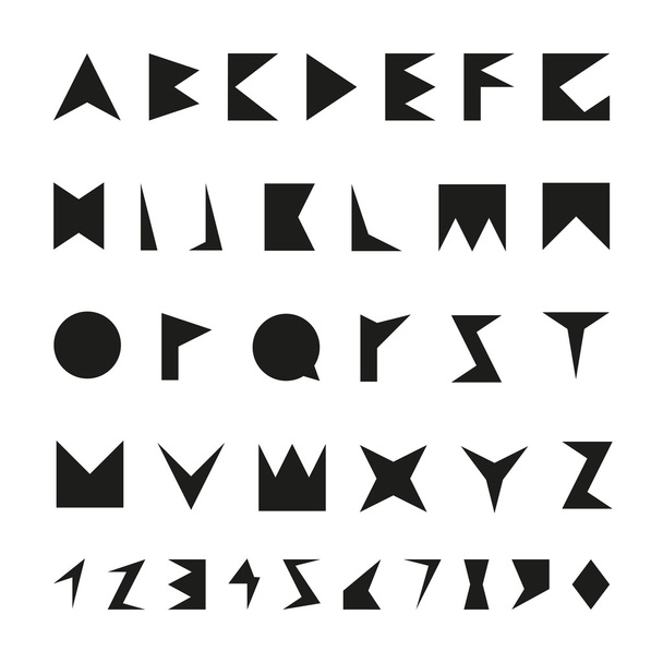 Black font with numbers - Vector, imagen