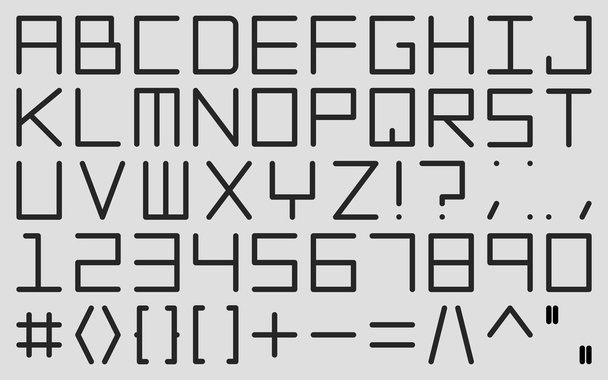 English alphabet in digital style. - Vetor, Imagem