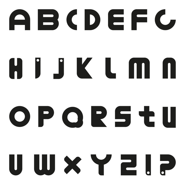 Black vector letters. Minimalist alphabet. - Вектор, зображення