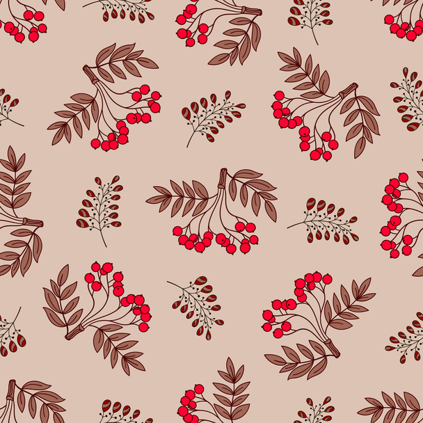 Seamless Pattern Red Berries - ベクター画像