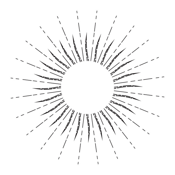 Vintage lineaire Sunburst - Vector, afbeelding