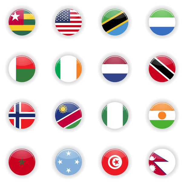 Ορίστε σημαίες του κόσμου - Διάνυσμα, εικόνα
