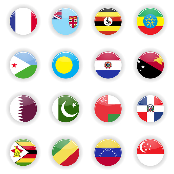Flags set of the world - Вектор,изображение