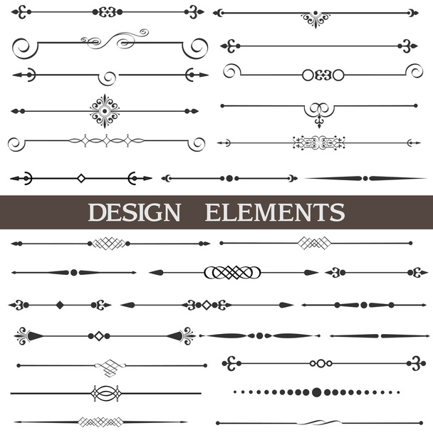 Ensemble vectoriel d'éléments de conception calligraphique et de décor de page - Vecteur, image