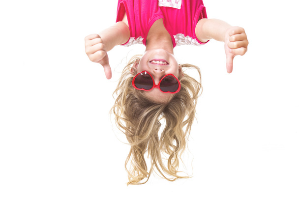 Little girl upside down - Photo, Image