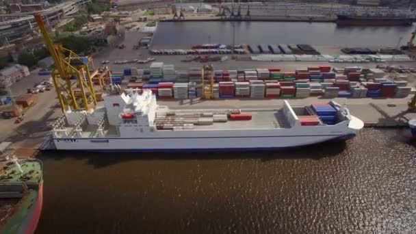 The big port St.-Petersburg, aerial view - Footage, Video