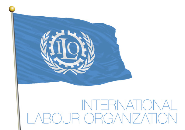 Yhdistyneet Kansakunnat, Kansainvälinen työjärjestö, ILO:n lippu
 - Vektori, kuva