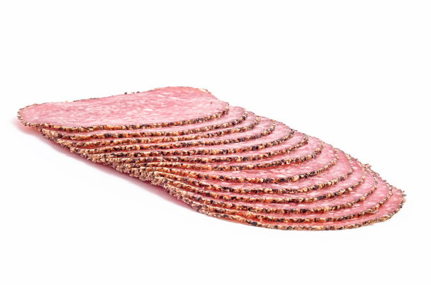 peper salami geïsoleerd - Foto, afbeelding
