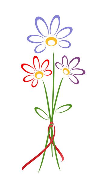 Small bunch of flowers. Vector-Illustration - Vektör, Görsel