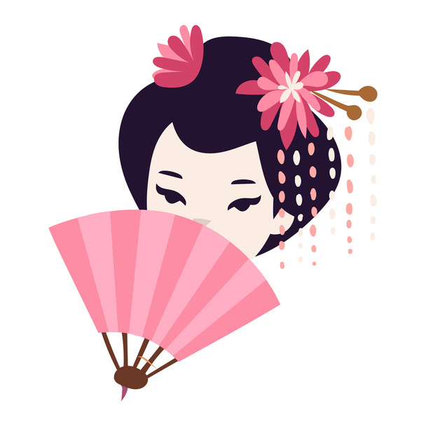 Vector Japanse geisha meisje - Vector, afbeelding