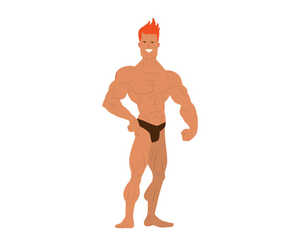 Gym fitness bodybuilder man - Vector, Image