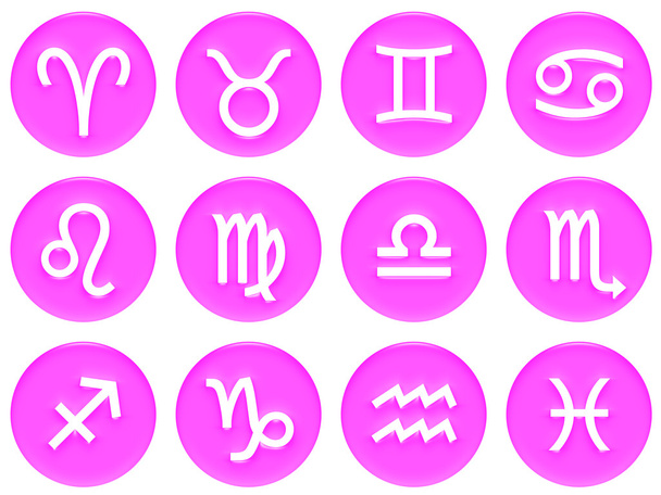Segni zodiacali incorniciati rosa 3D
 - Foto, immagini