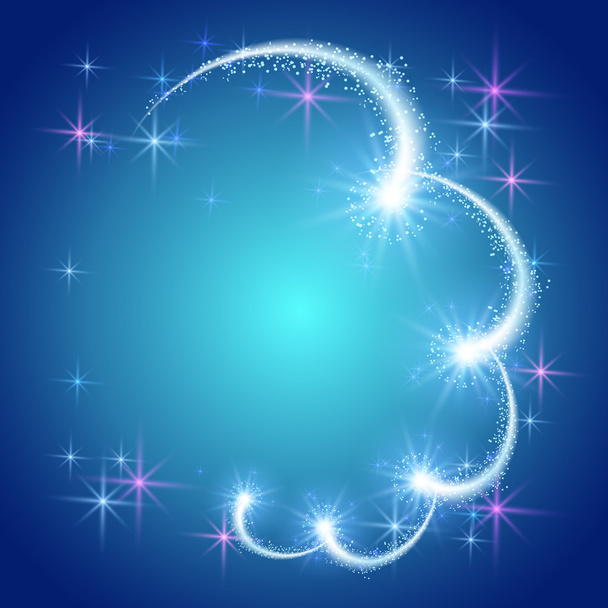 Glowing background with stars and salute - Vector, Image