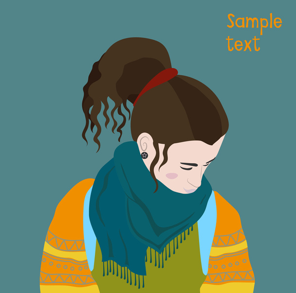 Chica con una bufanda
 - Vector, Imagen