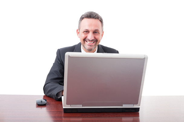Successful executive business person using computer - Fotó, kép