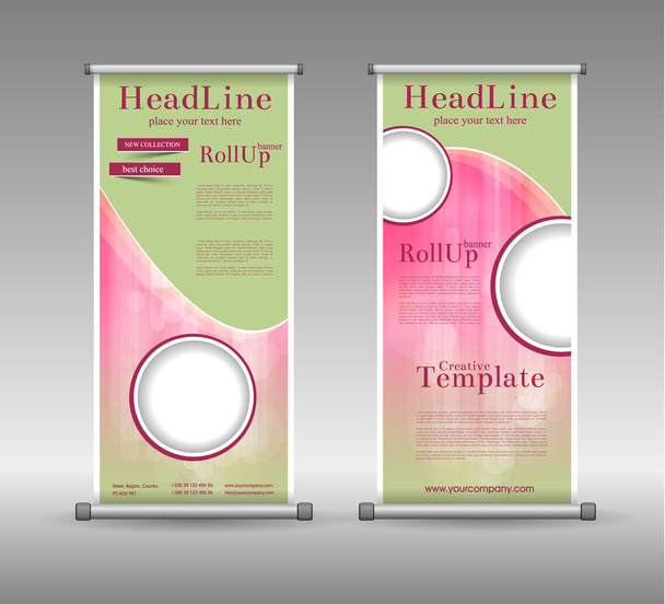 Свернуть баннер Геометрический красочный дизайн, Реклама
  - Вектор,изображение