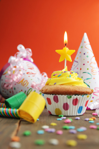 Birthday yellow cupcake - Fotografie, Obrázek