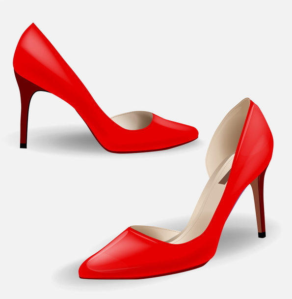 Fashion women's red high-heeled shoes.  - ベクター画像