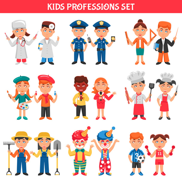 Набор профессий для детей
 - Вектор,изображение