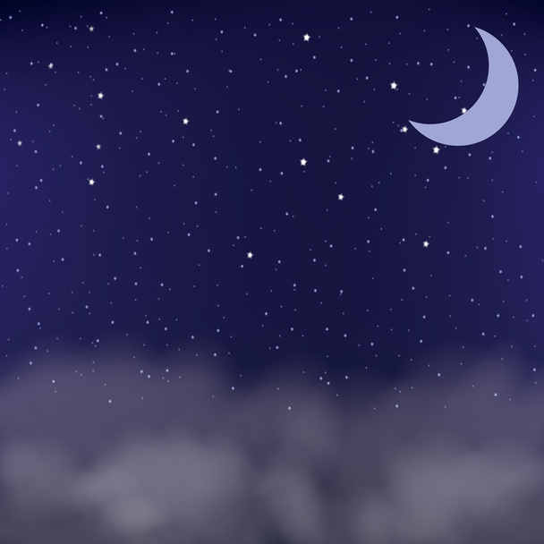 Cloudy night sky as a background, vector - Vector, Imagen