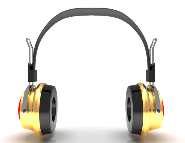 headphones 3D. Icon. Isolated on white background - Photo, Image