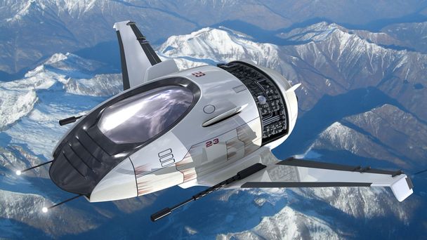 Futurista avión de combate militar
 - Foto, Imagen