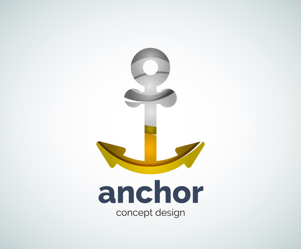 Plantilla de logotipo de ancla de barco vector
 - Vector, Imagen