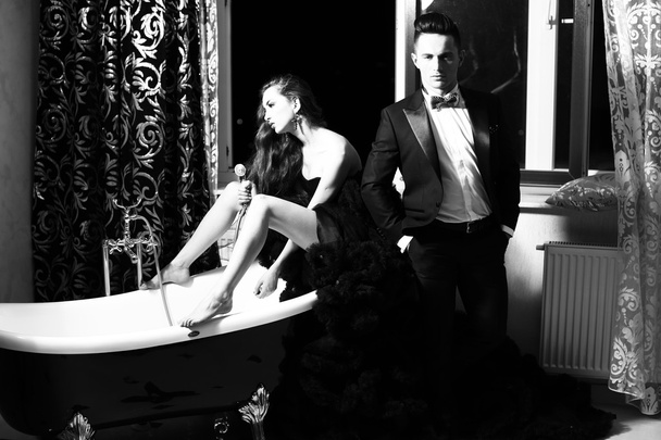elegant couple in bath - Foto, Imagem