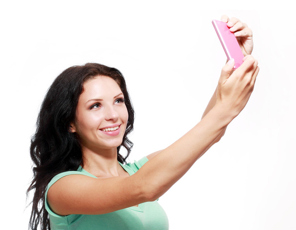 girl taking selfies - Zdjęcie, obraz