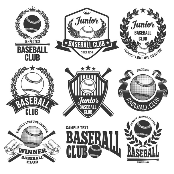 Honkbal Club emblemen en Logos - Vector, afbeelding