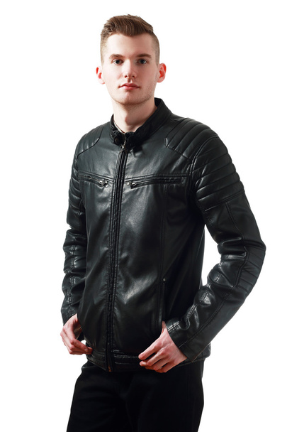 man with leather jacket - Foto, imagen