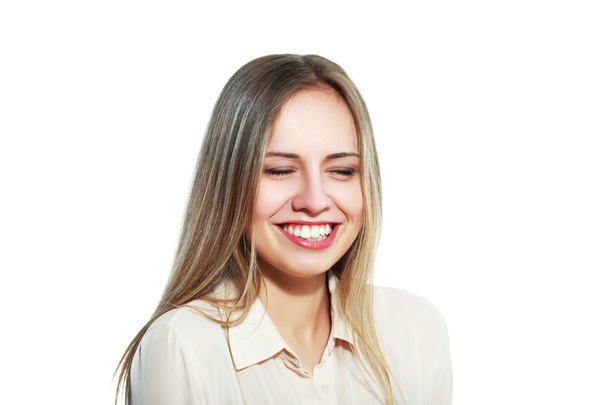 Mujer riendo con ojos
  - Foto, Imagen
