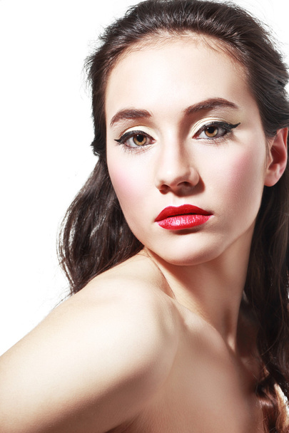  woman with red lips and chic glamour make-up - Photo, image