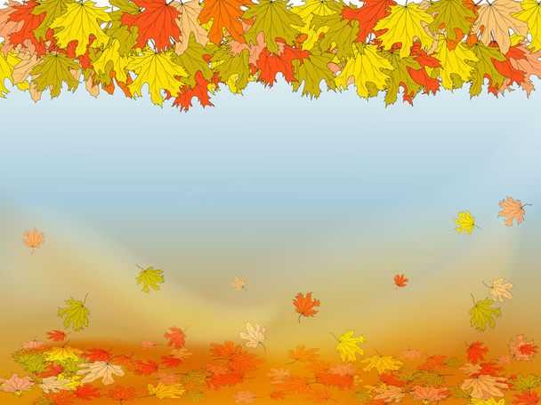 Autumn background with colorful maple leaves - Vektör, Görsel