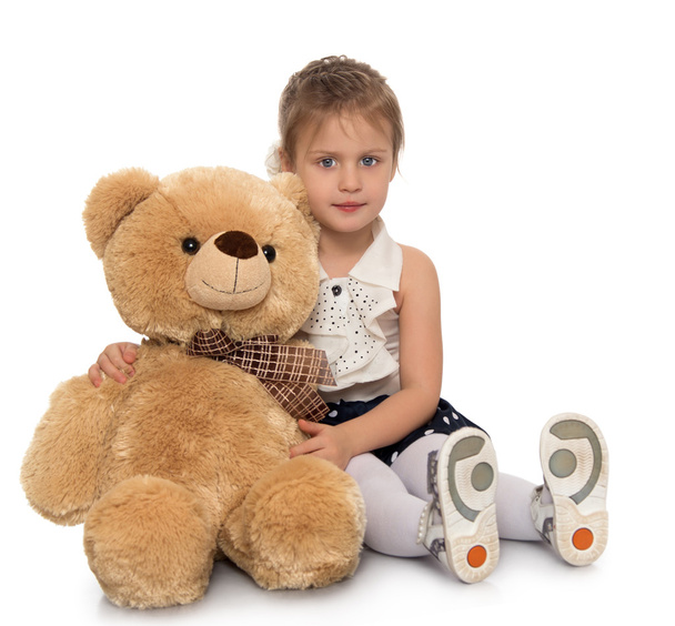 Girl with Teddy bear - Foto, Imagem