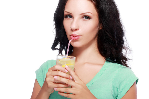 Young girl with a lemonade - Foto, imagen