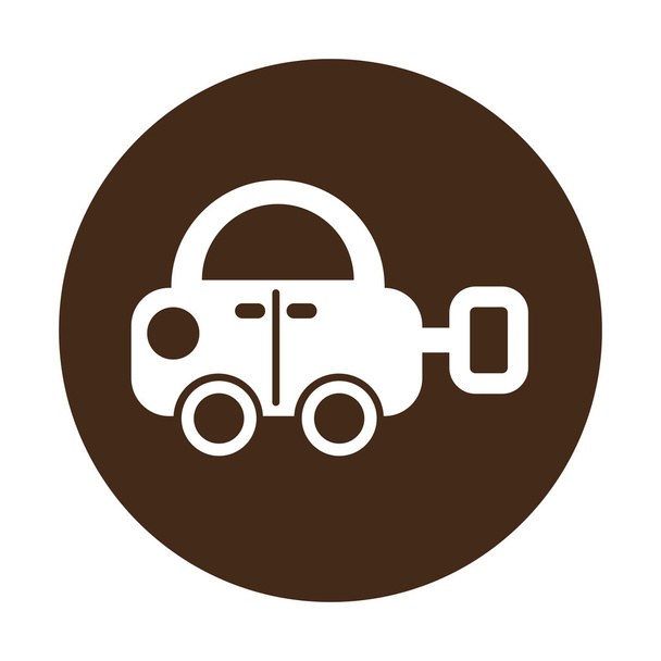 car baby toy isolated icon - Vector, Image