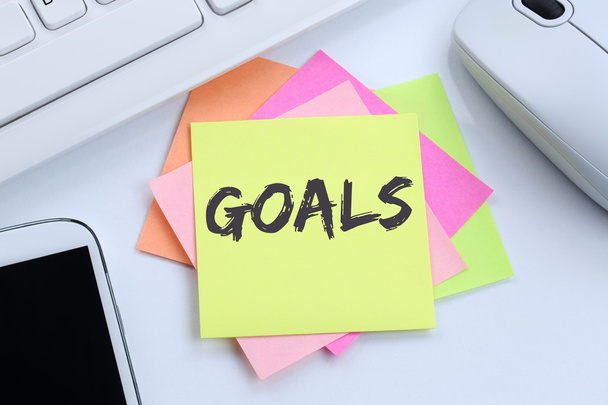 Goal goals to success aspirations and growth business concept de - Fotoğraf, Görsel