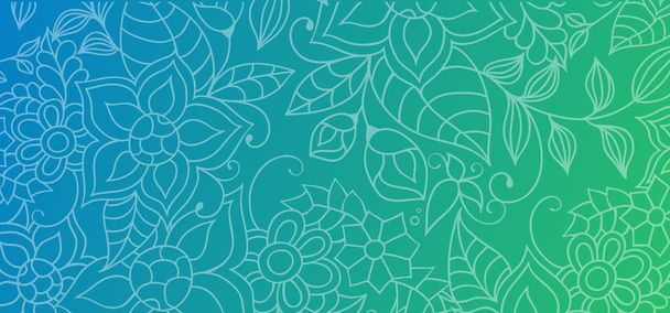 Colorful abstract background with floral ornaments, flowers and leaves for website, banners or identity. - Vector, afbeelding