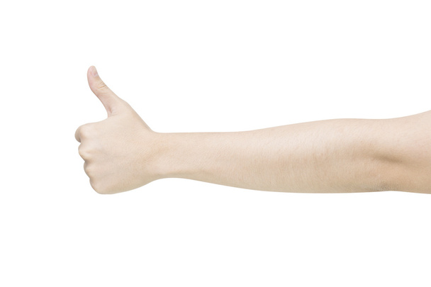 hand thumb up. isolated on white background with clipping path - Zdjęcie, obraz
